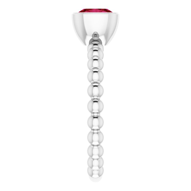 Sterling Silver Lab-Grown Ruby Family Stackable Ring