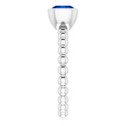 14K White Lab-Grown Blue Sapphire Family Stackable Ring