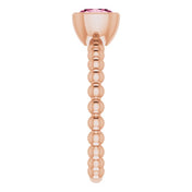 14K Rose Natural Pink Tourmaline Family Stackable Ring