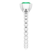 14K White Lab-Grown Emerald Family Stackable Ring