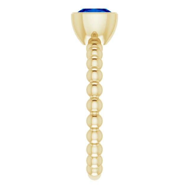 14K Yellow Lab-Grown Blue Sapphire Family Stackable Ring