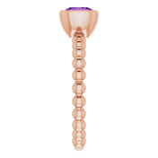 14K Rose Natural Amethyst Family Stackable Ring