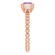 14K Rose Natural Amethyst Family Stackable Ring