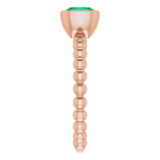 14K Rose Lab-Grown Emerald Family Stackable Ring