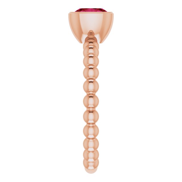 14K Rose Lab-Grown Ruby Family Stackable Ring
