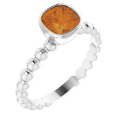 Sterling Silver Natural Citrine Family Stackable Ring