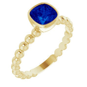 14K Yellow Lab-Grown Blue Sapphire Family Stackable Ring