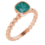 14K Rose Lab-Grown Alexandrite Family Stackable Ring