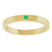 14K Yellow Lab-Grown Emerald Family Stackable Ring