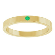 14K Yellow Lab-Grown Emerald Family Stackable Ring