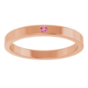 14K Rose Natural Pink Tourmaline Family Stackable Ring