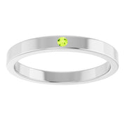 Sterling Silver Natural Peridot Family Stackable Ring