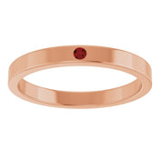 14K Rose Natural Mozambique Garnet Family Stackable Ring