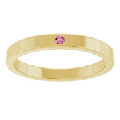 14K Yellow Natural Pink Tourmaline Family Stackable Ring
