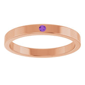 14K Rose Natural Amethyst Family Stackable Ring