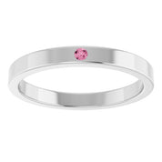 Sterling Silver Natural Pink Tourmaline Family Stackable Ring