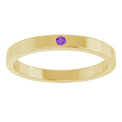 14K Yellow Natural Amethyst Family Stackable Ring