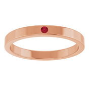 14K Rose Natural Ruby Family Stackable Ring
