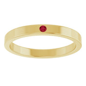 14K Yellow Lab-Grown Ruby Family Stackable Ring