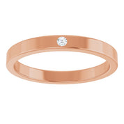 14K Rose Natural White Sapphire Family Stackable Ring