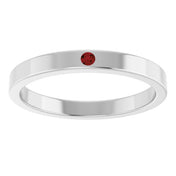 Sterling Silver Natural Mozambique Garnet Family Stackable Ring