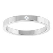 Sterling Silver Natural White Sapphire Family Stackable Ring
