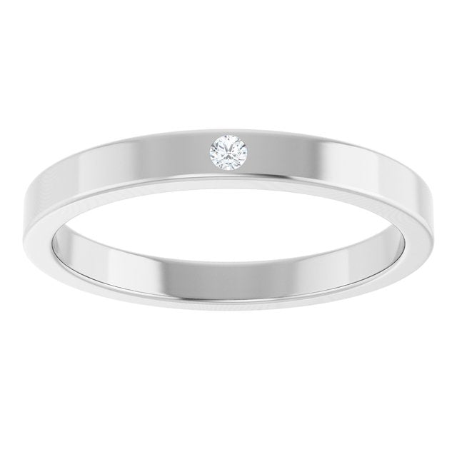 Sterling Silver Natural White Sapphire Family Stackable Ring