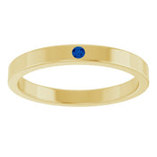 14K Yellow Natural Blue Sapphire Family Stackable Ring