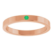 14K Rose Lab-Grown Emerald Family Stackable Ring