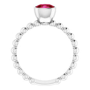 Sterling Silver Lab-Grown Ruby Family Stackable Ring