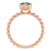 14K Rose Lab-Grown Alexandrite Family Stackable Ring