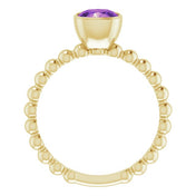 14K Yellow Natural Amethyst Family Stackable Ring