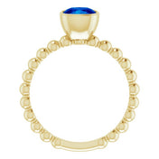14K Yellow Lab-Grown Blue Sapphire Family Stackable Ring