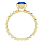 14K Yellow Lab-Grown Blue Sapphire Family Stackable Ring