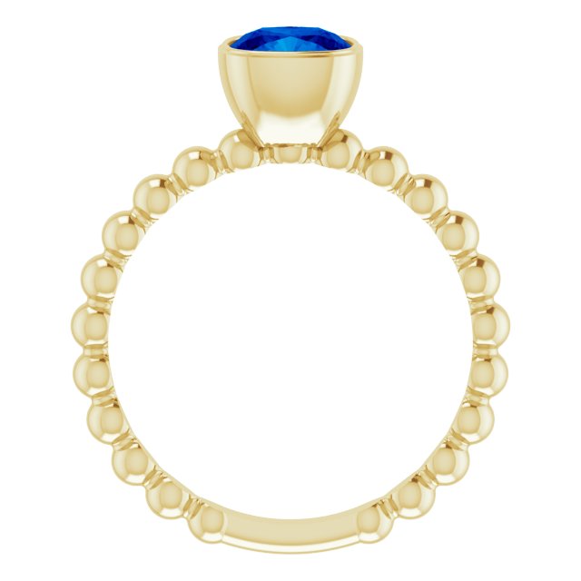 14K Yellow Lab-Grown Blue Sapphire Family Stackable Ring