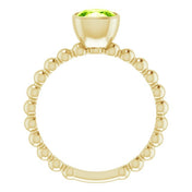 14K Yellow Natural Peridot Family Stackable Ring