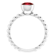 Sterling Silver Natural Mozambique Garnet Family Stackable Ring