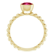 14K Yellow Lab-Grown Ruby Family Stackable Ring