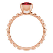 14K Rose Natural Mozambique Garnet Family Stackable Ring