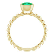 14K Yellow Lab-Grown Emerald Family Stackable Ring
