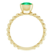 14K Yellow Lab-Grown Emerald Family Stackable Ring