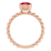 14K Rose Lab-Grown Ruby Family Stackable Ring