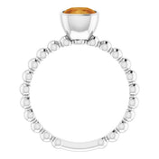 Sterling Silver Natural Citrine Family Stackable Ring