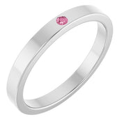 Sterling Silver Natural Pink Tourmaline Family Stackable Ring