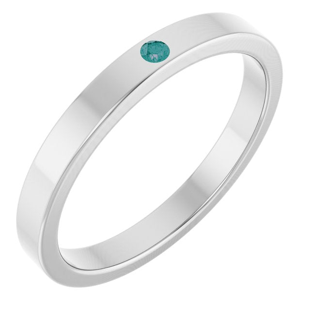 Sterling Silver Natural Alexandrite Family Stackable Ring
