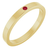 14K Yellow Lab-Grown Ruby Family Stackable Ring