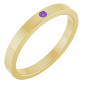 14K Yellow Natural Amethyst Family Stackable Ring