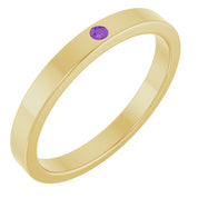 14K Yellow Natural Amethyst Family Stackable Ring