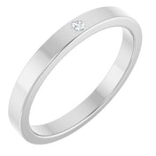 14K White Natural White Sapphire Family Stackable Ring