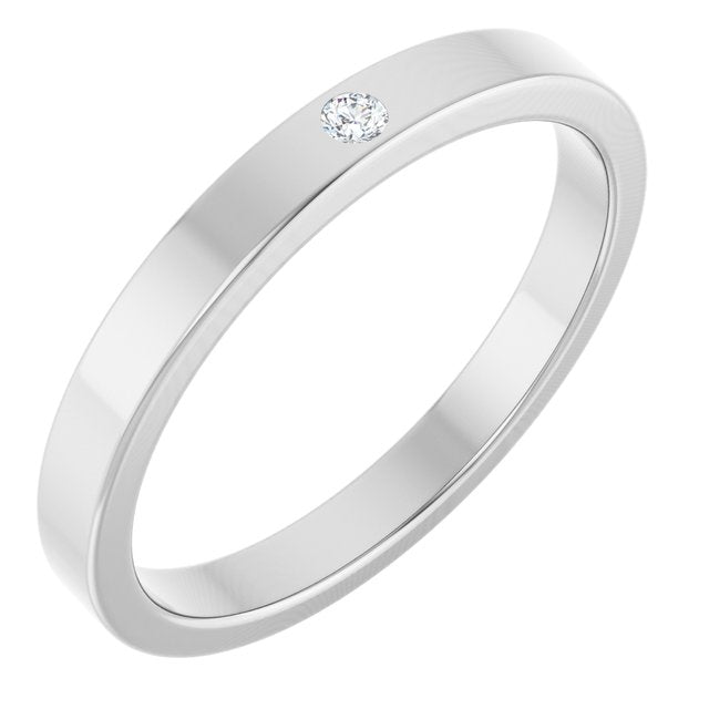 Sterling Silver Natural White Sapphire Family Stackable Ring